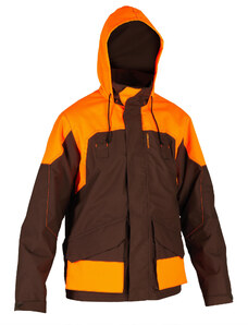 SOLOGNAC Lovecká nepromokavá bunda Renfort 520 hnědo-oranžová fluorescenční