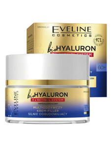 Eveline cosmetics bio HYALURON 3X RETINOL Multi-výživný silně vyživující pleťový krém 60+ den/noc 50 ml