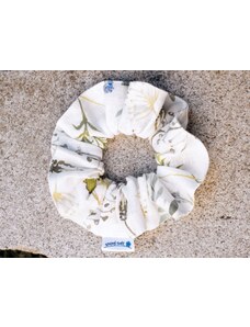 Snový svět Lněná gumička Scrunchie bylinková louka 5 cm