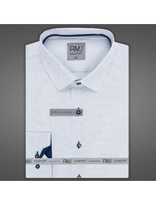 AMJ Pánská košile AMJ bavlněná, modrobílá puntíkovaná VDBR1219, dlouhý rukáv, regular fit