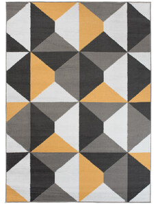 Chemex Kusový koberec Maya - geometrické tvary 6 - šedý/žlutý Rozměr koberce: 80x150 cm