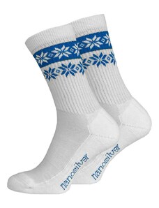 nanosilver Zimní ponožky thermo SNOW bílá/modrá