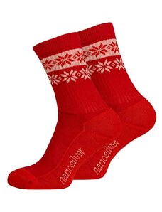 nanosilver Zimní ponožky thermo SNOW červená/bílá
