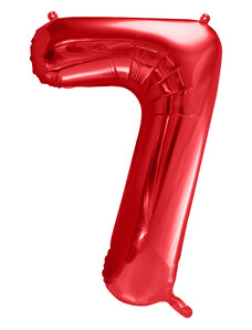 PartyDeco Balónek fóliový narozeninové číslo 7 - červený 86 cm
