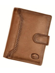 Tmavěhnědá kožená peněženka El Forrest 852 s upínkou + RFID
