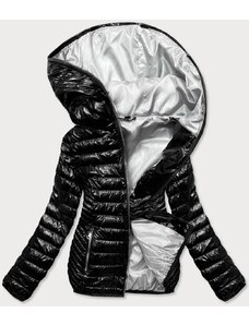 S'WEST Černá dámská prošívaná bunda s kapucí (B9752)