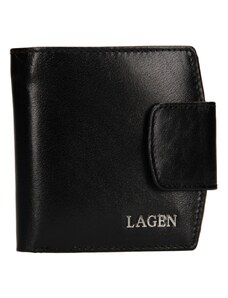 Kožená černá peněženka s přezkou - Lagen