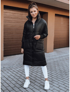 BASIC ČERNÝ PROŠÍVANÝ OVERSIZE KABÁT NADIA Černá