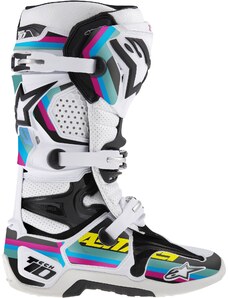 sada polepů pro boty TECH 10 model 2014 až 2018 ALPINESTARS (černá/světle modrá/fialová/zelená) 7-10/40