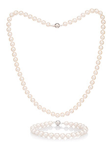 Buka Jewelry Perlový set náramek a náhrdelník Akoya 6,5 AAA