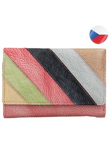 Dámská kožená peněženka LAGEN Sandra - růžová/barevná