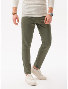 Ombre Clothing Pánské chino kalhoty - olivová P1059