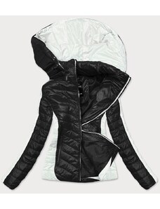 ATURE Dvoubarevná černá/ecru dámská bunda s kapucí (6318)