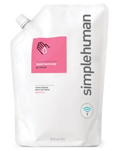 Hydratační tekuté mýdlo Simplehuman – 1 l náhradní náplň s vůní pelargonie