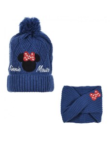 Minnie Mouse - licence Dívčí set čepice a nákrčníku - Minnie Mouse HS4052, tmavě modrá