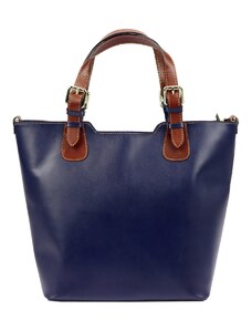Kožená shopper bag kabelka Florence 845 modrá