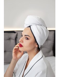 MaryBerry Černo-bílý turban na sušení vlasů: Pure Harmony