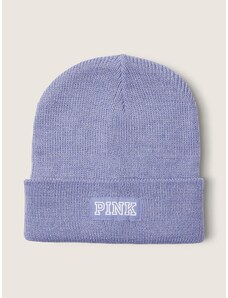 Victoria's Secret PINK světle modrá čepice Rib Beanie Dusty Periwinkle