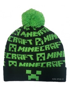 MOJANG official product Chlapecká teplá zimní čepice s bambulí Minecraft
