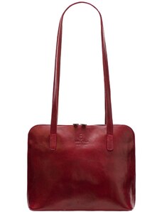 Glamorous by GLAM Santa Croce Dámská kožená kabelka s dlouhými poutky - tmavě červená