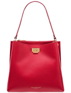 Glamorous by GLAM Dámská kožená kabelka se zlatými detaily - červená
