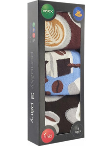 LONKA ponožky sada 3 ks Debox-K káva