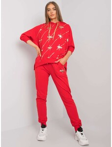 Fashionhunters Červená mikina s kalhotami