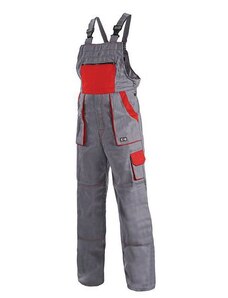 Pánské montérkové kalhoty CXS s laclem, šedé/červené, vel. 68