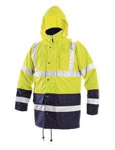 CXS Zimní reflexní nepromokavá bunda s kapucí, žlutá, vel. 3XL