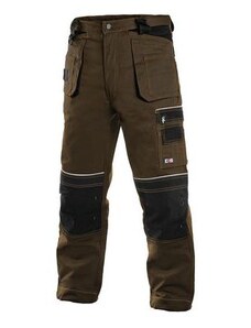 Pánské montérkové kalhoty CXS s reflexními prvky, hnědé/černé, vel. 56