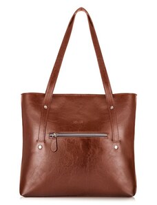 ELOAS Kožená dámská taška PARISIO vintage; hnědá