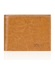ELOAS Elegantní kožená pánská peněženka; velbloud