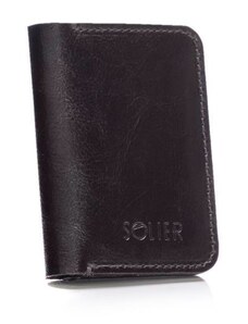 ELOAS Tenká kožená pánská peněženka s mincovníkem; tmavě hnědá
