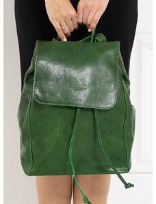 Glamorous by GLAM Santa Croce Dámský kožený batoh s klopou - zelená