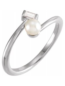 Salaba Diamantový prsten s perlou 6523 54