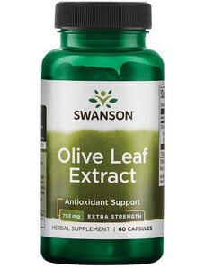Swanson Olive Leaf 60 ks, kapsle, 750 mg