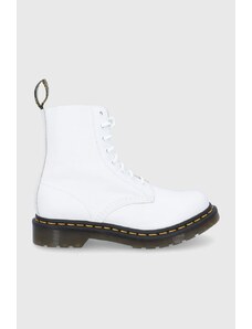 Kožené workery Dr. Martens dámské, bílá barva, na plochém podpatku, 26802543-Optical.Wh