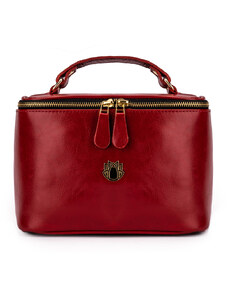 ELOAS Kožená dámská kosmetická taška; červená
