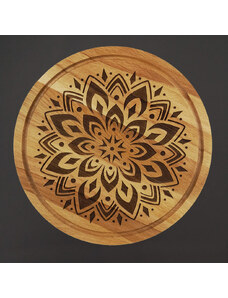 AMADEA Dřevěné servírovací prkénko - podnos mandala, masivní dřevo, 30 cm
