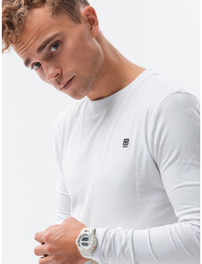 EDOTI Pánské tričko s dlouhým rukávem bez potisku 135L - bílá V1