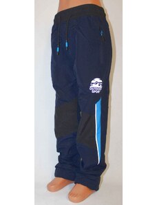 Zateplené šusťákové kalhoty SEZON - tm.modro-černé - outdoor 116