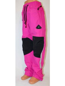 Zateplené šusťákové kalhoty SEZON velké - růžovo-černé - kompas 146