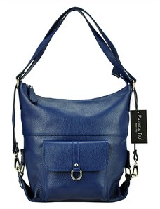 Dámská kožená kabelka a batoh 2v1 - Patrizia Piu 19-001- tmavě modrá