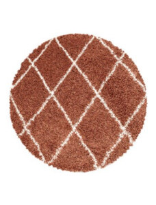 Ayyildiz koberce Kusový koberec Alvor Shaggy 3401 terra kruh - 120x120 (průměr) kruh cm