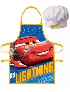 Javoli Dětská / chlapecká zástěra a kuchařská čepice Auta - Cars - Blesk McQueen