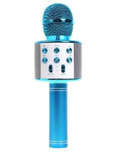 Bezdrátový karaoke mikrofon WS 858 - Modrý
