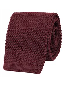 BUBIBUBI Vínová pletená kravata Burgundy