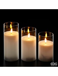 EDG Sada svíček s LED osvětlením, 3ks