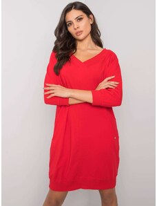 BASIC FEEL GOOD Červené mikinové šaty s kapsami -red Červená