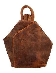Trendy kožený dámský kabelko-batoh Green Woods Pierre, světle hnědý